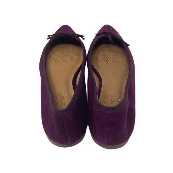 Corso Como 7 Eggplant Purple Suede Recital Ballet Flats Suede Pointed Toe - Picture 5 of 11